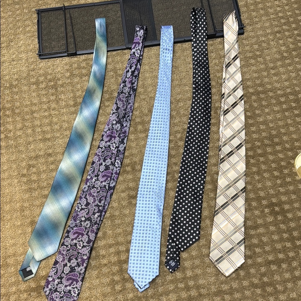 Blue and Purple Tie Collection with Elegant Patterns